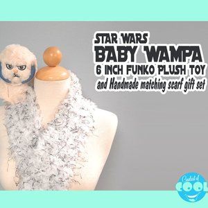 Star Wars Mini Wampa 6in. Plush toy Funko plus Matching Handmade scarf gift set